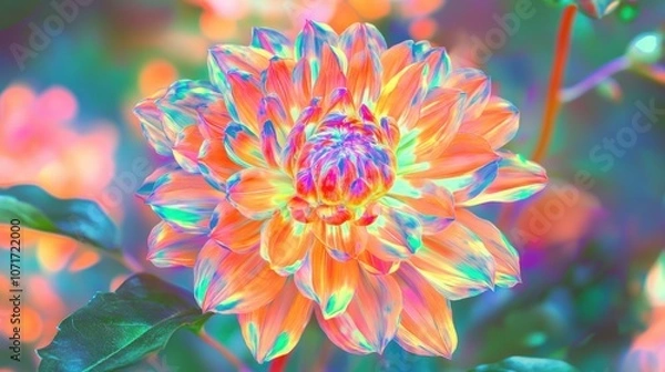 Fototapeta Experience the spectacle of flower fireworks exploding in prismatic colors with gigapixel high fidelity