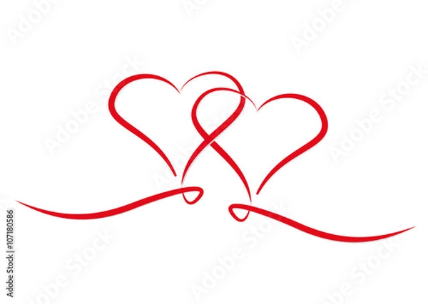 Fototapeta zwei verschlungene herzen