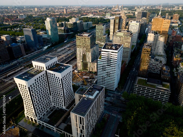 Fototapeta Financial center in the south of Amsterdam, The Netherlands