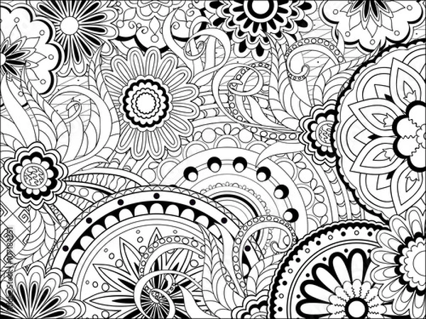 Obraz image with mandalas and doodle tangle elements