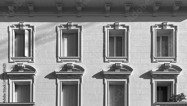 Fototapeta facade of a white building made in the classical style