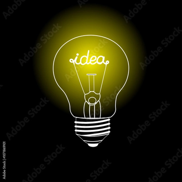 Fototapeta Light bulb with the inscription idea