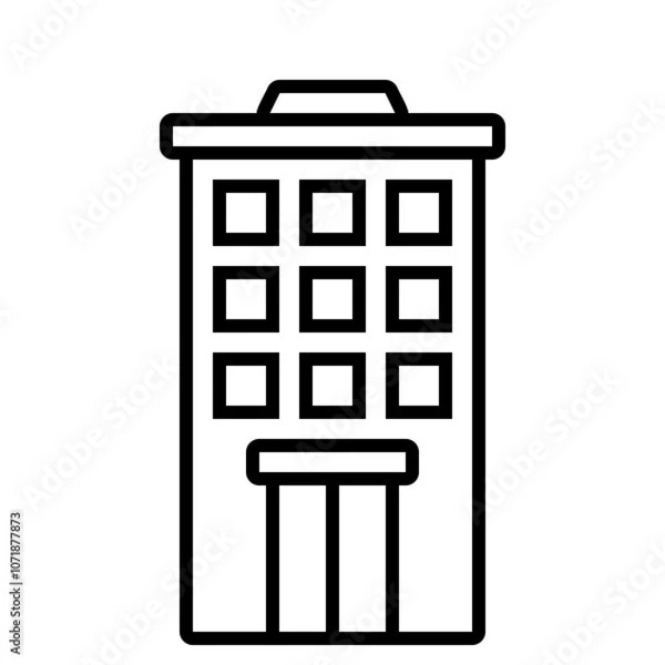 Fototapeta Building icon for web. Outline icon