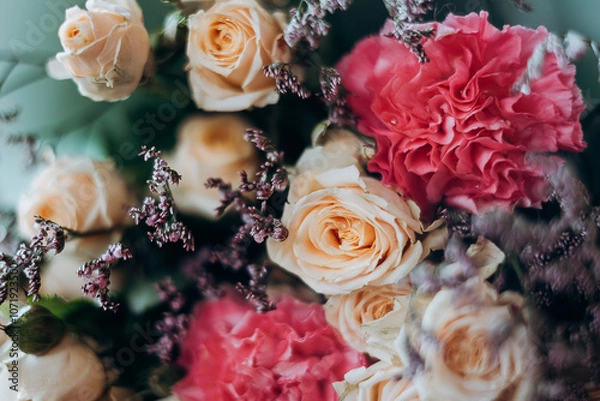 Fototapeta bouquet of various colourful flowers