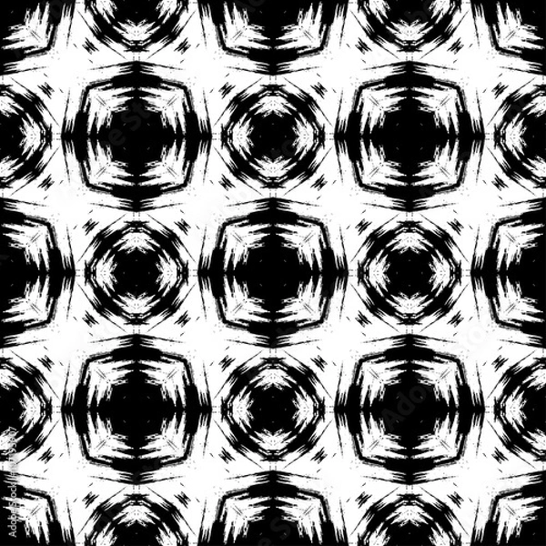 Fototapeta Abstract grunge seamless pattern. Geometric ornament. Vector design.
