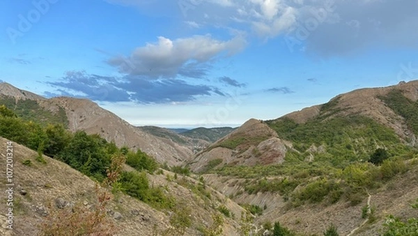 Obraz landscape with sky and clouds and mountains