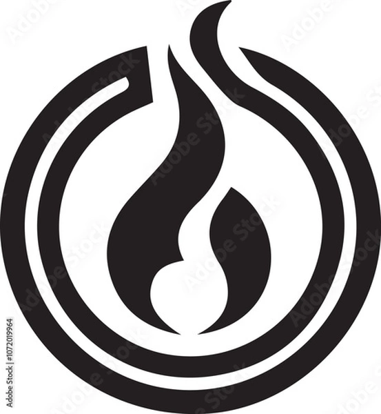 Fototapeta The design of the eternal flame anagram symbol logo icon as a depiction of the mascot of the infinite energy symbol for an energy company