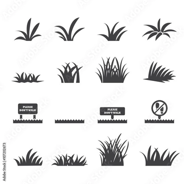 Obraz grass icon set
