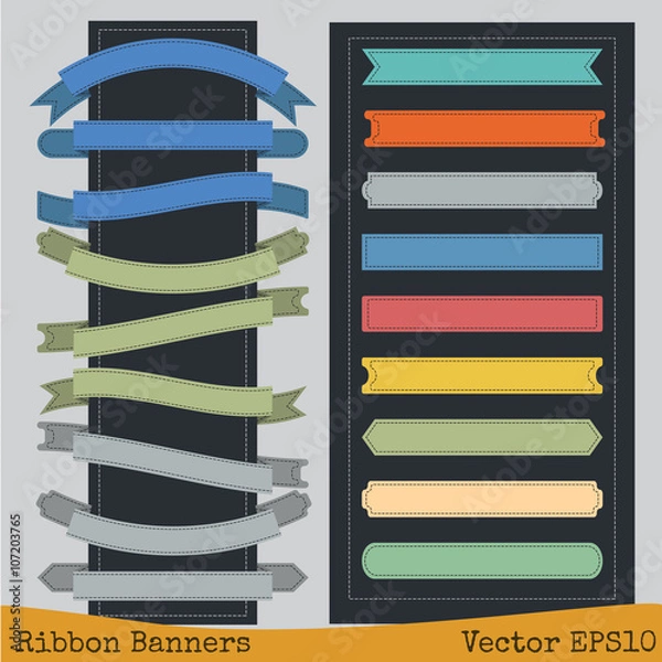 Obraz Ribbon banners stitching concept.