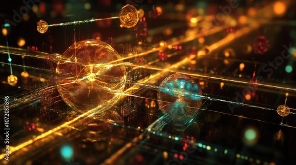 Fototapeta Quantum communication network