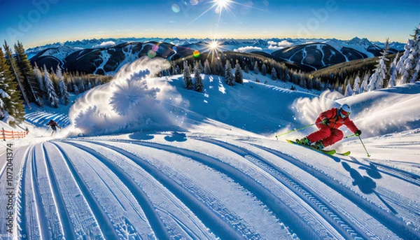 Obraz Powder Paradise Unfolds on the Mountain Slopes