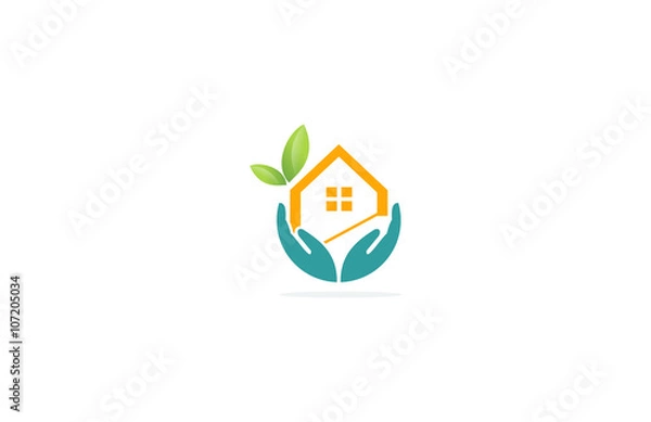 Fototapeta ekologiczne logo strony domu liść