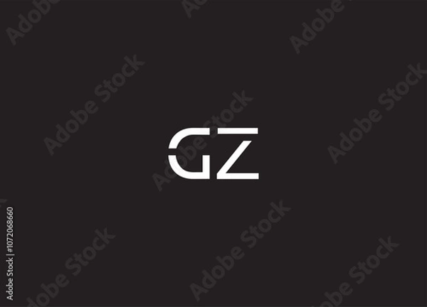 Obraz GZ letter logo and  initital logo design