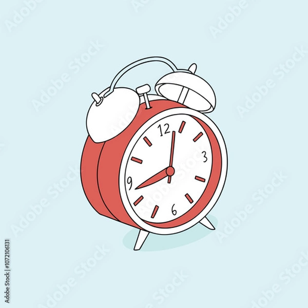 Fototapeta Ringing Alarm Clock vector illustration, clock  flat vector ,stopwatch, hand art clock vector