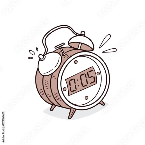 Fototapeta Ringing Alarm Clock vector illustration, clock  flat vector ,stopwatch, hand art clock vector