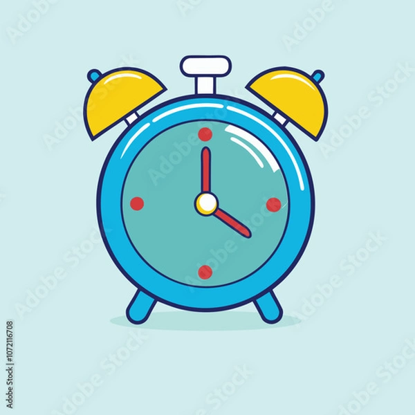 Fototapeta Ringing Alarm Clock vector illustration, clock  flat vector ,stopwatch, hand art clock vector
