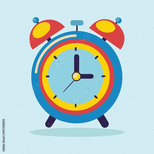 Fototapeta Ringing Alarm Clock vector illustration, clock  flat vector ,stopwatch, hand art clock vector