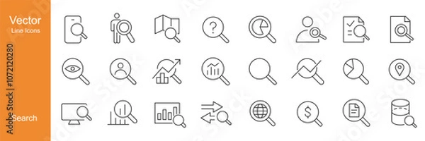 Fototapeta Search Icons - Vector Line. Editable Stroke.
