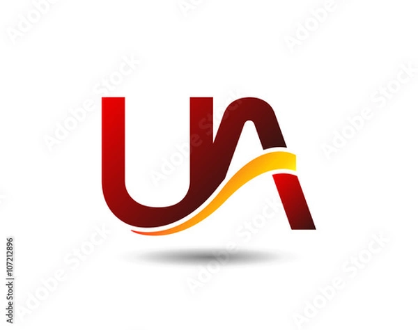Obraz Letter u and a, ua logo vector
