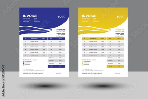 Obraz Simple but good looking editable invoice design