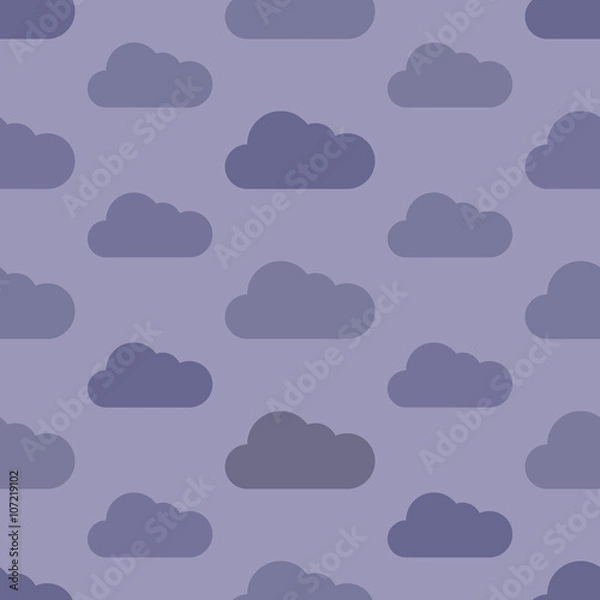 Fototapeta Minimalistic seamless clouds pattern.