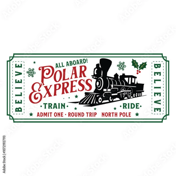 Fototapeta Polar Express Svg, Believe Polar Express Svg Bundle, North Pole Svg, Train Svg, polar express SVG