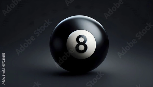 Fototapeta Magic 8 Ball on Dark Background,  GENERATIVE AI
