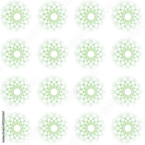 Fototapeta A highly intricate circular mandala design with floral patterns, golden accents, and a soft gradient background, inspired by traditional Indian art