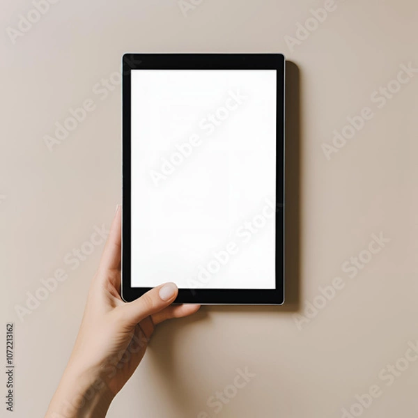 Fototapeta blank vertical tablet screen. tablet mockup