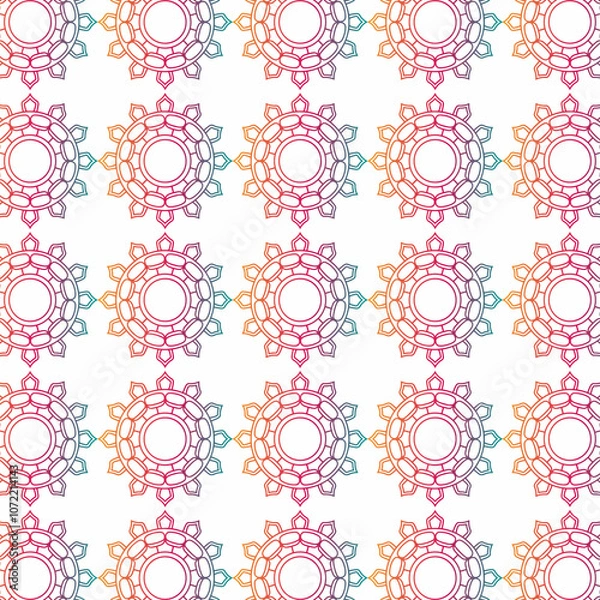 Fototapeta Intricately designed golden mandala with symmetrical patterns, inspired by traditional art