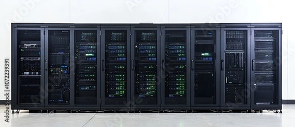 Fototapeta Data center server racks in a row