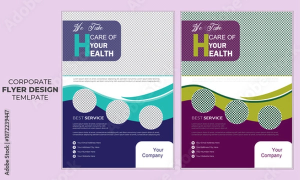 Obraz Creative modern minimal and business flyer template colorful gradient geometric circle design 