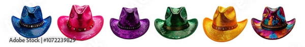 Fototapeta Set of sequined party cowboy hats.