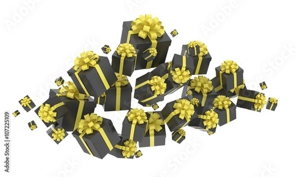 Fototapeta flying gift boxes. 3d rendering.