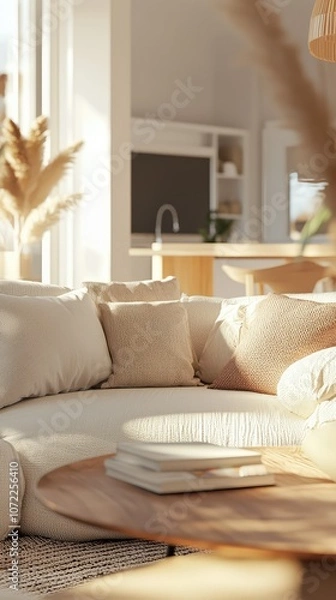 Fototapeta Cozy Apartment with Comfortable Lounge Area