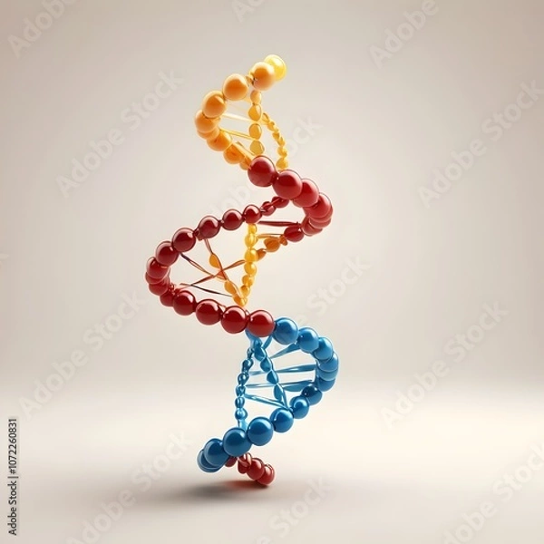 Fototapeta Bold DNA helix icon with a minimalistic design, centered on a transparent r cream background, symbolizing genetics and clean, modern visuals.