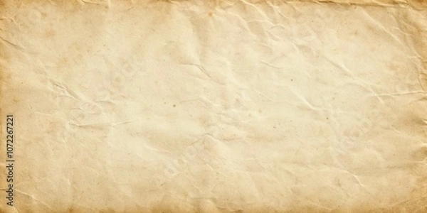 Fototapeta Old, wrinkled parchment paper with beige color and creases, perfect for vintage-themed backgrounds or artistic projects