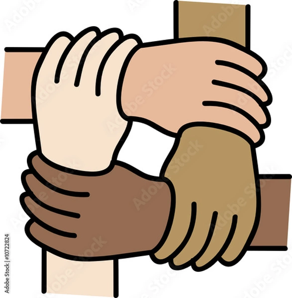 Obraz Diversité - Mains de couleurs