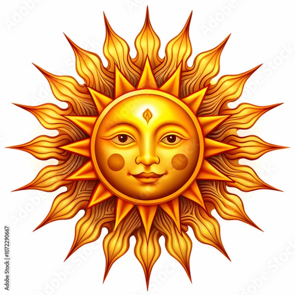 Fototapeta A sun symbol, often depicted with rays extending