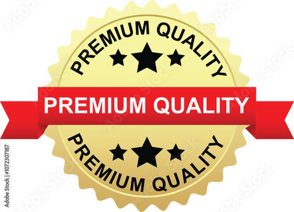 Obraz Gold and Red Premium Quality Badge