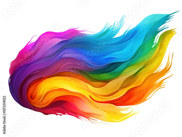 Fototapeta Colorful Oil Paint Brushstrokes Creating Dynamic Rainbow Art Inspired by Pride Flag Colors