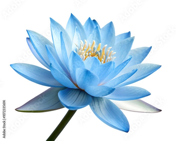 Fototapeta Blue lotus flower isolated on white background as transparent. PNG. AI GENERATED.
