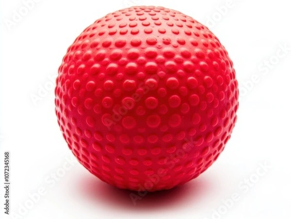 Fototapeta close-up of a bright red rubber bouncy ball