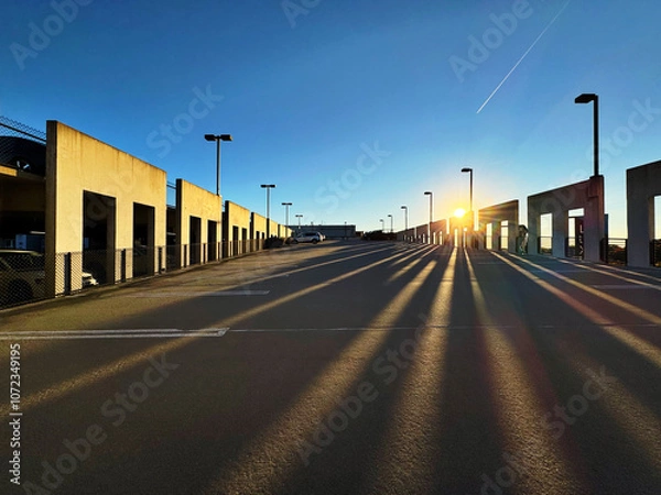 Fototapeta Sunset in the garage
