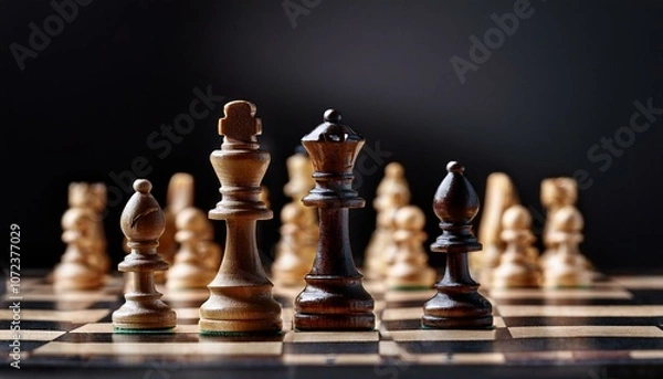 Fototapeta chess pieces on a chessboard