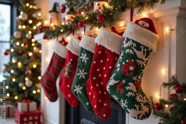 Obraz christmas stocking with gifts