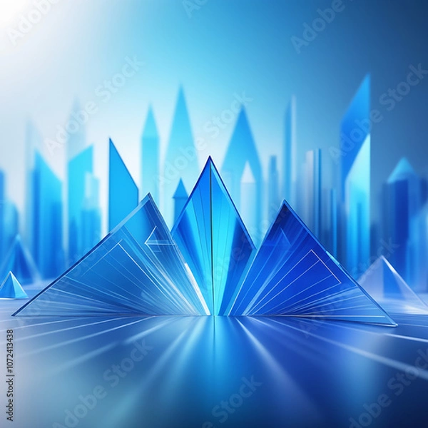 Obraz abstract blue background with triangles 