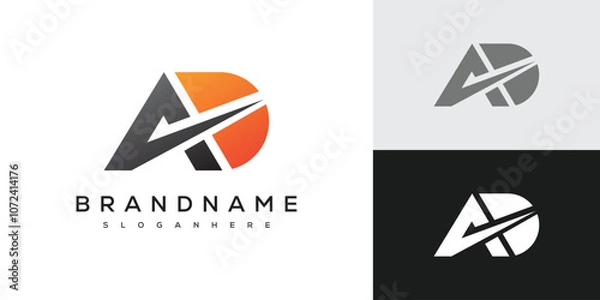 Obraz Letter AD Minimal Logo Vector Design Template.