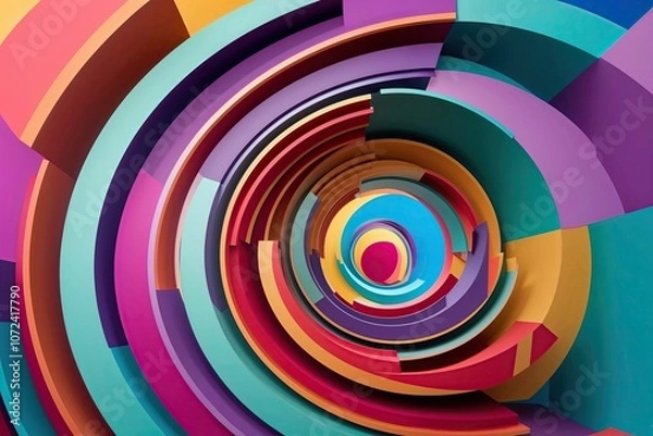 Fototapeta Vibrant Backdrops Featuring Curved Geometric Patterns and 3D Design Elements