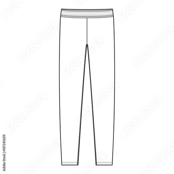 Obraz Women's Thermal Leggings Technical Drawing

